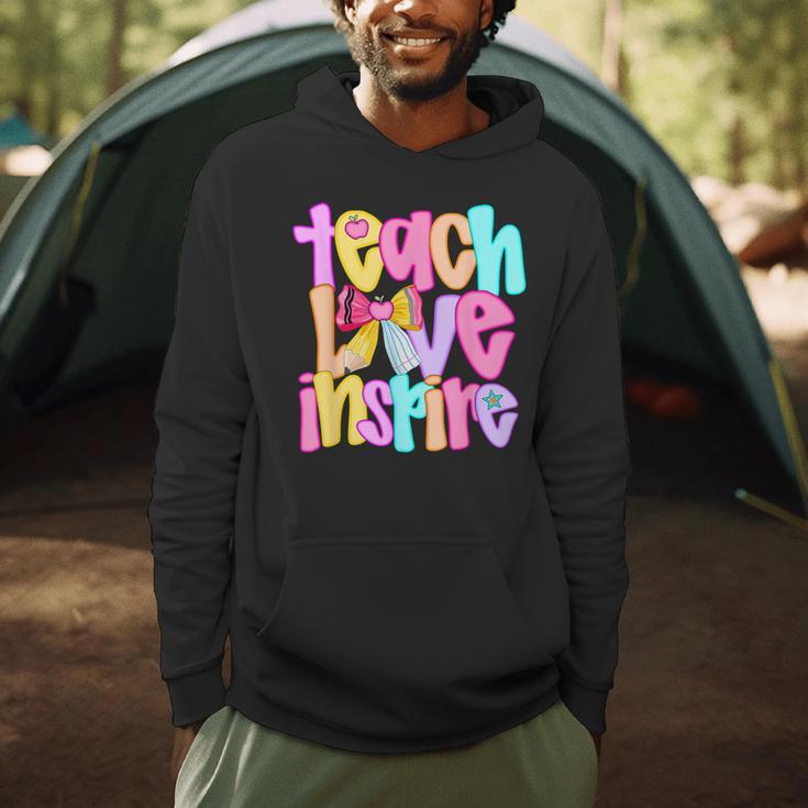 Teach Love Inspire Preppy Back To School Teacher Women Men Hoodie, novelty gifts, funny gifts Teach Love Inspire Preppy Back To School Teacher Women Men Hoodie, novelty gifts, funny gifts