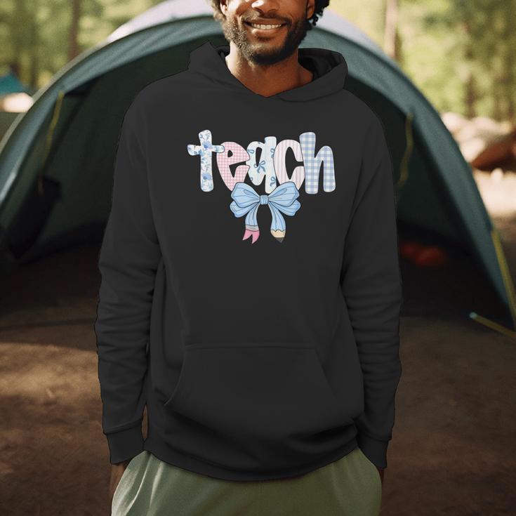 Teach Teacher Coquette Bow Pencil Back To School First Day Men Hoodie, novelty gifts, funny gifts Teach Teacher Coquette Bow Pencil Back To School First Day Men Hoodie, novelty gifts, funny gifts