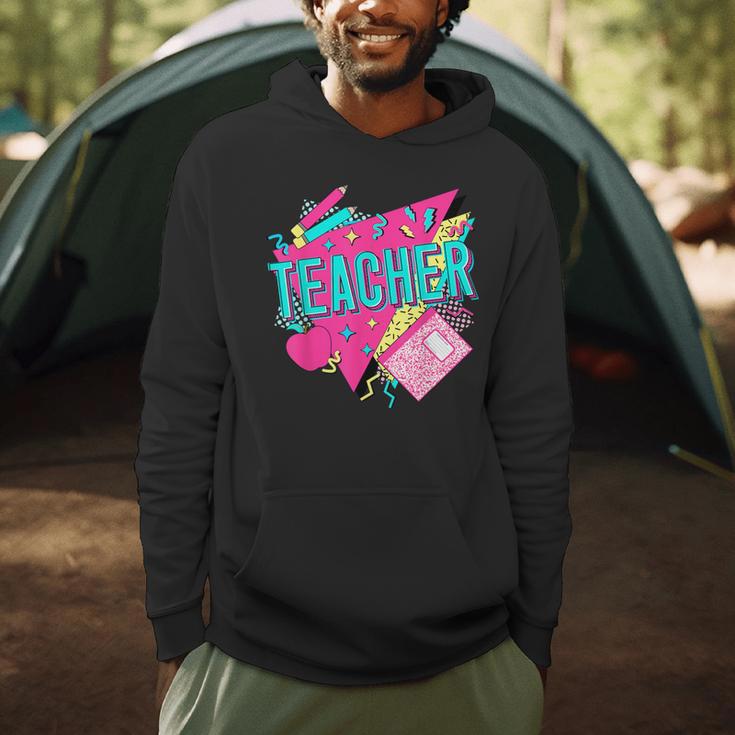 Teacher 90s Retro Colorful Teacher Of The 90s Back To School Men Hoodie, novelty gifts, funny gifts