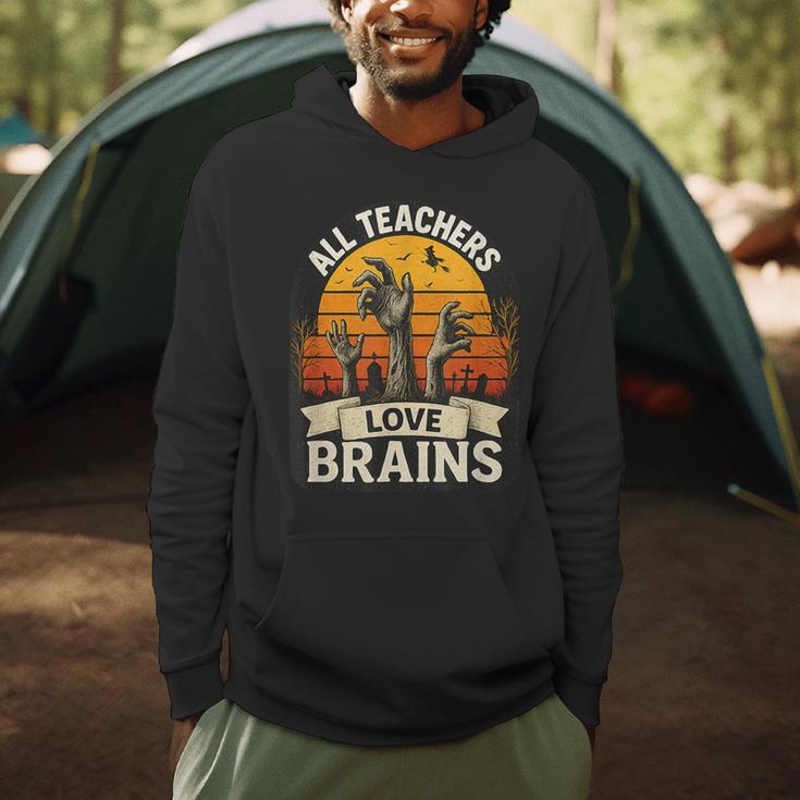 Teacher All Teachers Love Brains Halloween Men Hoodie, novelty gifts, funny gifts
