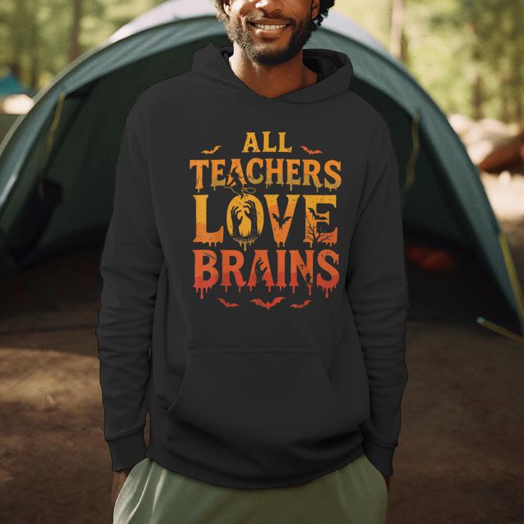 All Teachers Love Brains Shirt Halloween Teacher Men Hoodie, novelty gifts, funny gifts