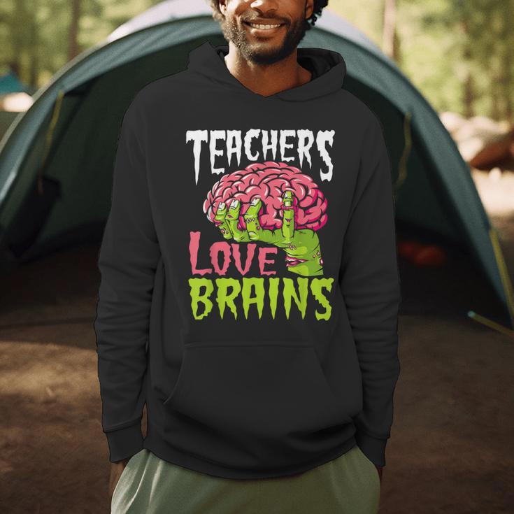 Teachers Love Brains Zombie Teacher Halloween Zombies Men Hoodie, novelty gifts, funny gifts