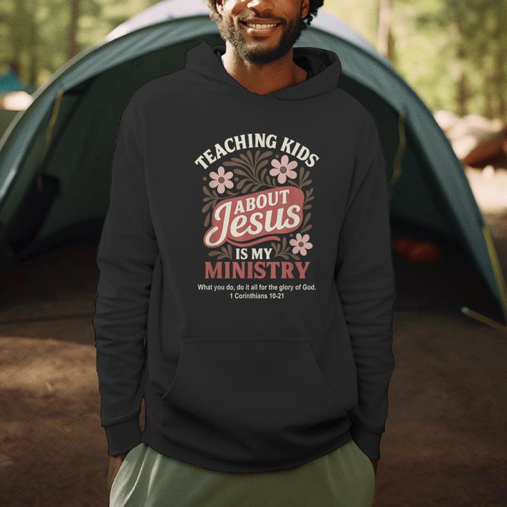 Teaching Kids About Jesus Is My Ministry Christian Teacher Men Hoodie, novelty gifts, funny gifts Teaching Kids About Jesus Is My Ministry Christian Teacher Men Hoodie, novelty gifts, funny gifts