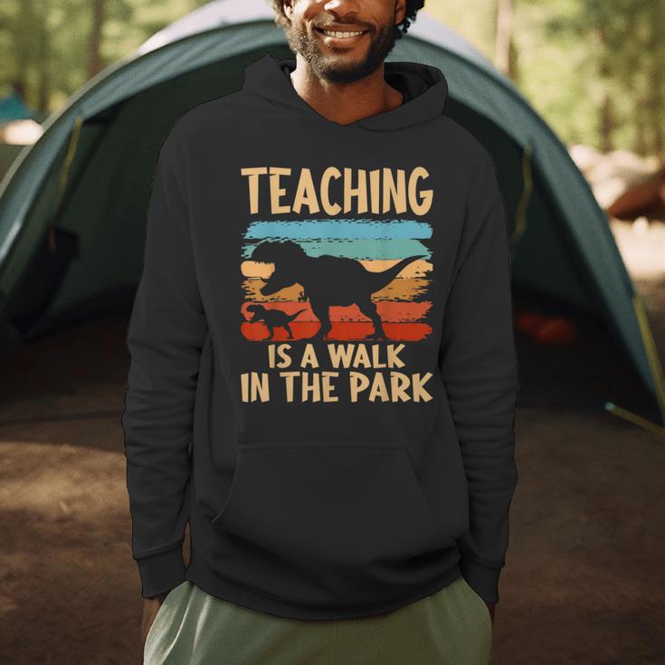 Teaching Is a Walk In Park Dinosaur Teacher Men Hoodie, novelty gifts, funny gifts