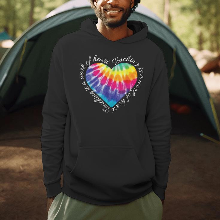 Teaching Is a Work Of Heart Tie Dye Hippie For Teacher For Men Women Girls Kids Men Hoodie, novelty gifts, funny gifts