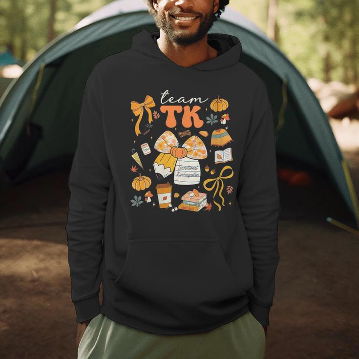 Team TK Crew Preppy Coquette Bow Pumpkin Fall TK Teacher Men Hoodie, novelty gifts, funny gifts