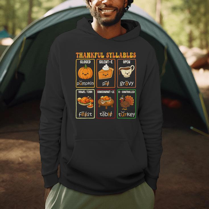 Thankful Syllables Thanksgiving Phonics Reading Teacher Fall Men Hoodie, novelty gifts, funny gifts Thankful Syllables Thanksgiving Phonics Reading Teacher Fall Men Hoodie, novelty gifts, funny gifts