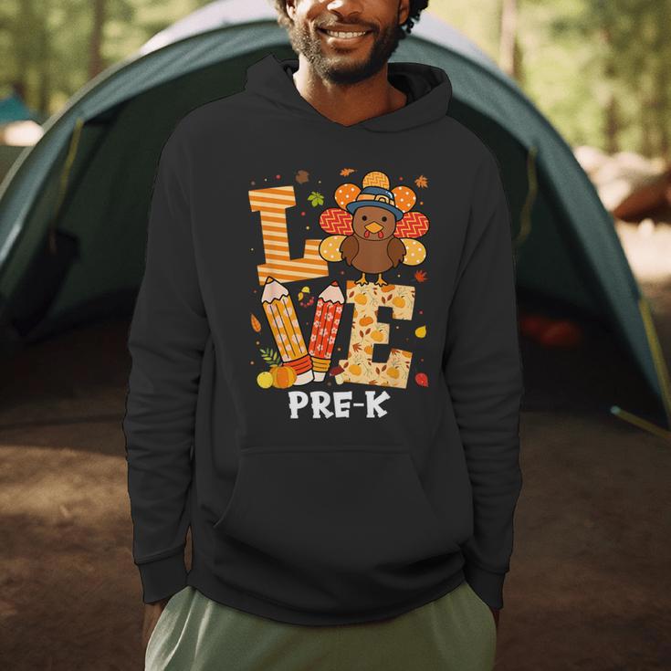 Thanksgiving Love Pre-K Teacher Turkey Autumn Fall For Men Women Girls Kids Men Hoodie, novelty gifts, funny gifts
