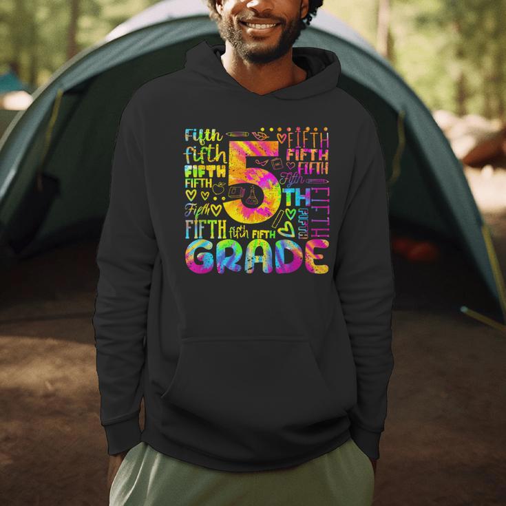 Tie Dye 5th Grade Typography Team Fifth Grade Teacher For Men Women Girls Kids Men Hoodie, novelty gifts, funny gifts