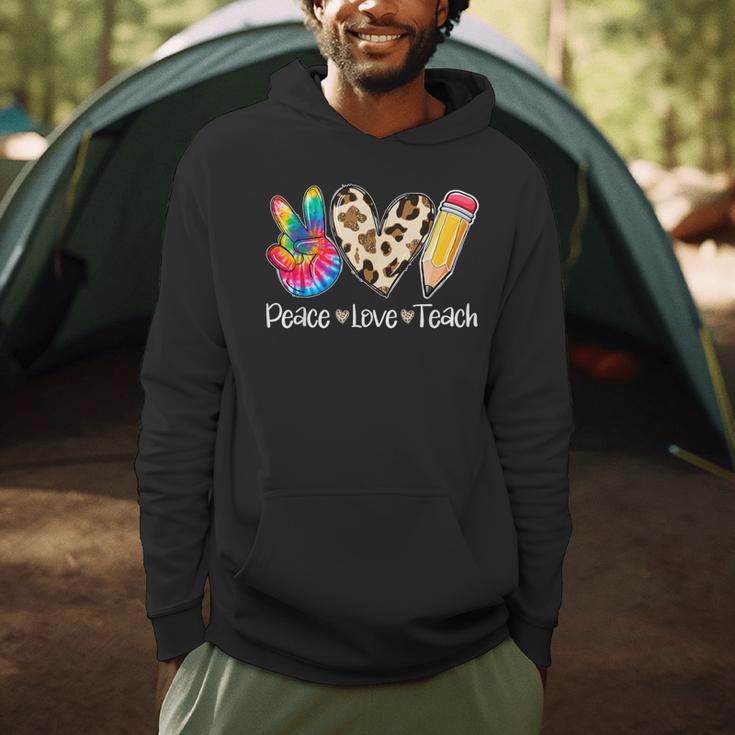Tie Dye Hippie Peace Love Teach Teacher Appreciation Men Hoodie, novelty gifts, funny gifts