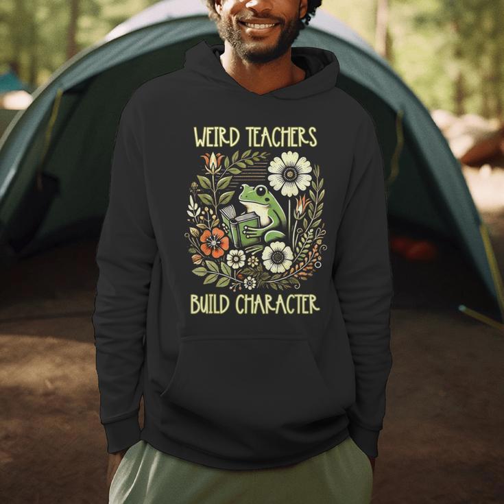 Weird Teachers Build Character Frog Reading Book Librarian Men Hoodie, novelty gifts, funny gifts Weird Teachers Build Character Frog Reading Book Librarian Men Hoodie, novelty gifts, funny gifts