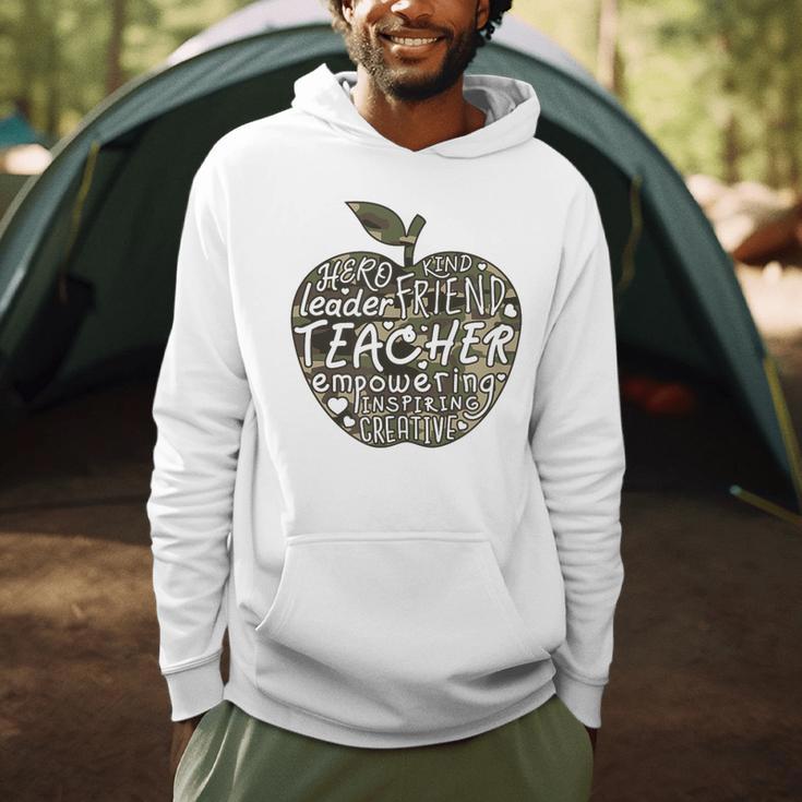 Apple Camoflauge Clothing Camo Student Teacher Cute School Men Hoodie, novelty gifts, funny gifts