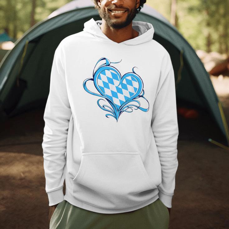 Bavarian Flag As Heart Blue Diamond Bavaria Men Hoodie, novelty gifts, funny gifts