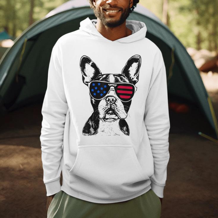 Boston Terrier Dog 4th July America USA Flag Men Women Kids Men Hoodie, novelty gifts, funny gifts