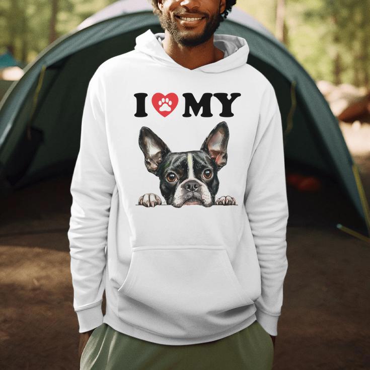 Boston Terrier I Heart My Dog Dog Lover Men Hoodie, novelty gifts, funny gifts