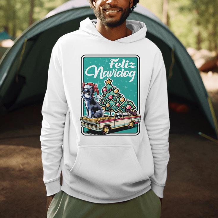 Boston Terrier Merry Christmas Tree Truck Dog X-Mas Men Hoodie, novelty gifts, funny gifts