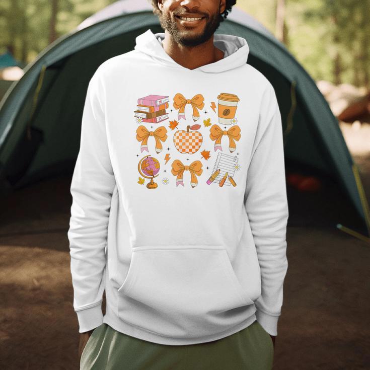 Coquette Bow Teacher Thanksgiving Fall Autumn Girls Women Men Hoodie, novelty gifts, funny gifts