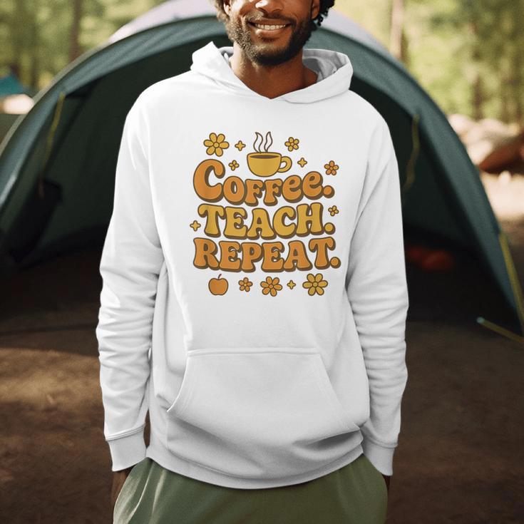 Groovy Coffee Teach Repeat Retro Teacher Men Hoodie, novelty gifts, funny gifts Groovy Coffee Teach Repeat Retro Teacher Men Hoodie, novelty gifts, funny gifts