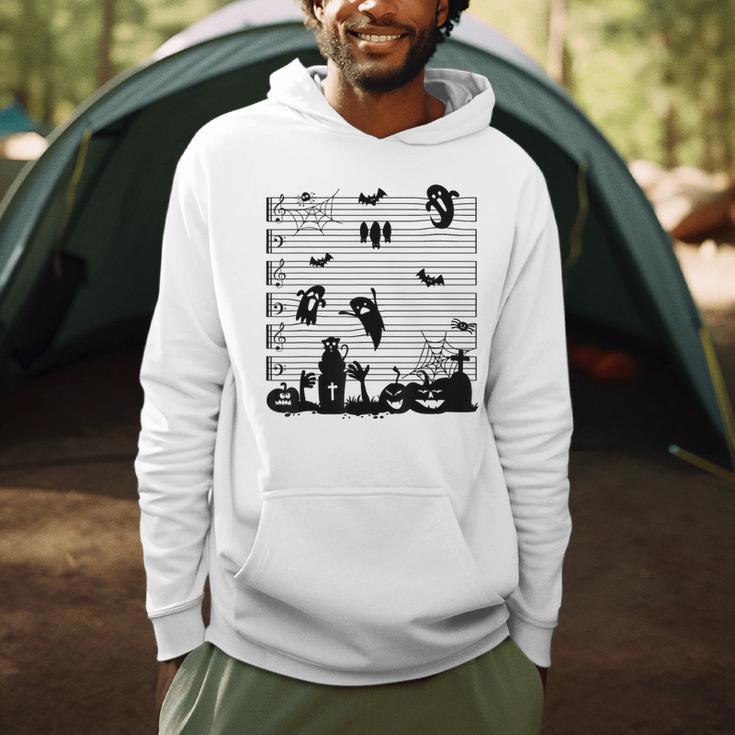 Halloween Music Note Clefs Spooky Ghost For Music Teacher Men Hoodie, novelty gifts, funny gifts