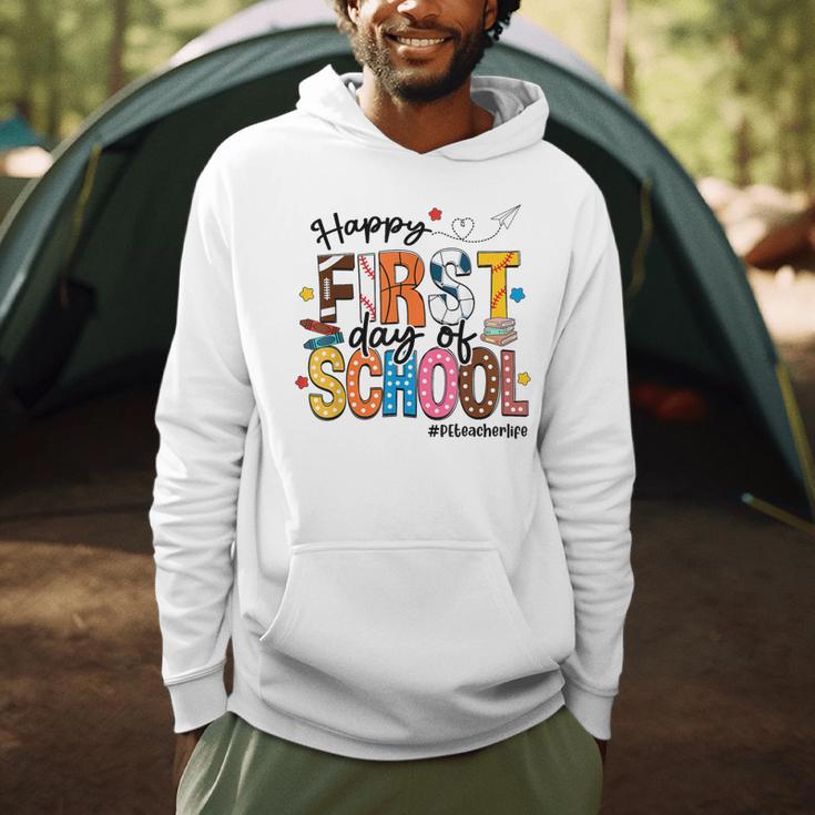 Happy First Day Of School PE Teacher Life Back To School Men Hoodie, novelty gifts, funny gifts