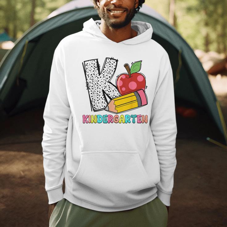 K Is For Kindergarten Teacher Pencil Apple Back To School Men Hoodie, novelty gifts, funny gifts K Is For Kindergarten Teacher Pencil Apple Back To School Men Hoodie, novelty gifts, funny gifts