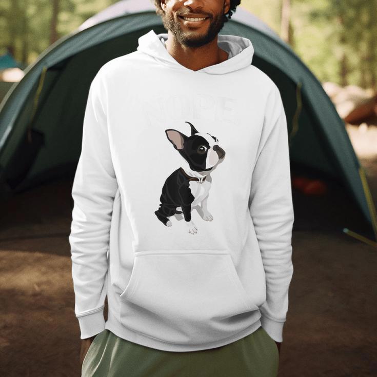 Love NOPE Boston Terrier Dog Lover Men Hoodie, novelty gifts, funny gifts