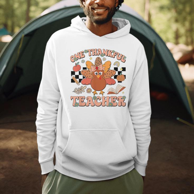 One Thankful Teacher Thanksgiving Retro Groovy Fall Teachers Men Hoodie, novelty gifts, funny gifts One Thankful Teacher Thanksgiving Retro Groovy Fall Teachers Men Hoodie, novelty gifts, funny gifts