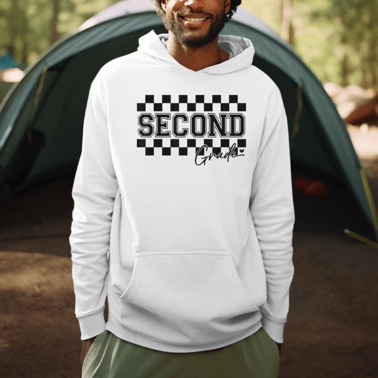 Second Grade Checkered Teacher 1st Day Back To School Women Men Hoodie, novelty gifts, funny gifts