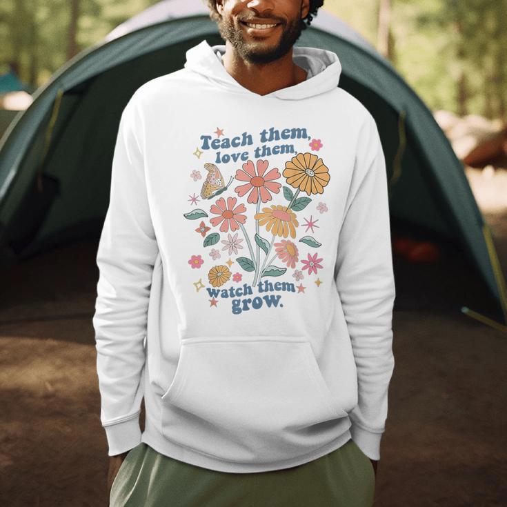 Teach Them Love Them Watch Them Grow Retro Teacher Floral Men Hoodie, novelty gifts, funny gifts Teach Them Love Them Watch Them Grow Retro Teacher Floral Men Hoodie, novelty gifts, funny gifts