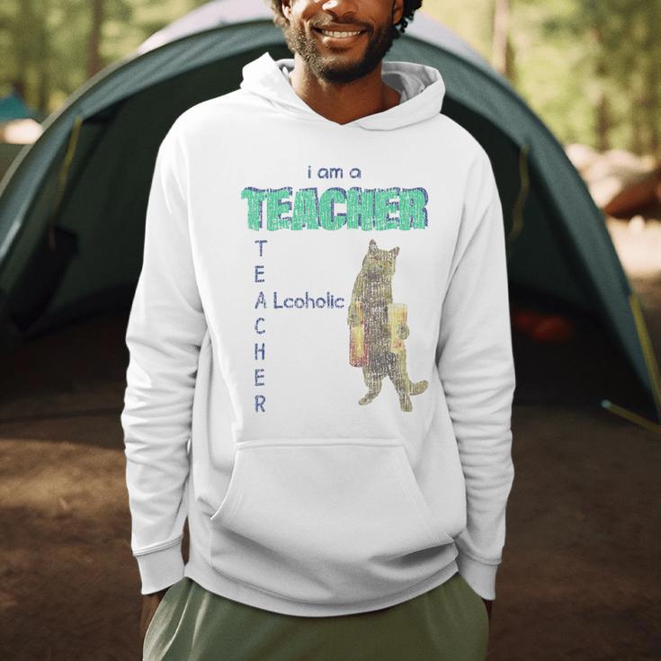 I Am A Teacher Alcoholic Cat Beer Feline Men Women Men Hoodie, novelty gifts, funny gifts I Am A Teacher Alcoholic Cat Beer Feline Men Women Men Hoodie, novelty gifts, funny gifts