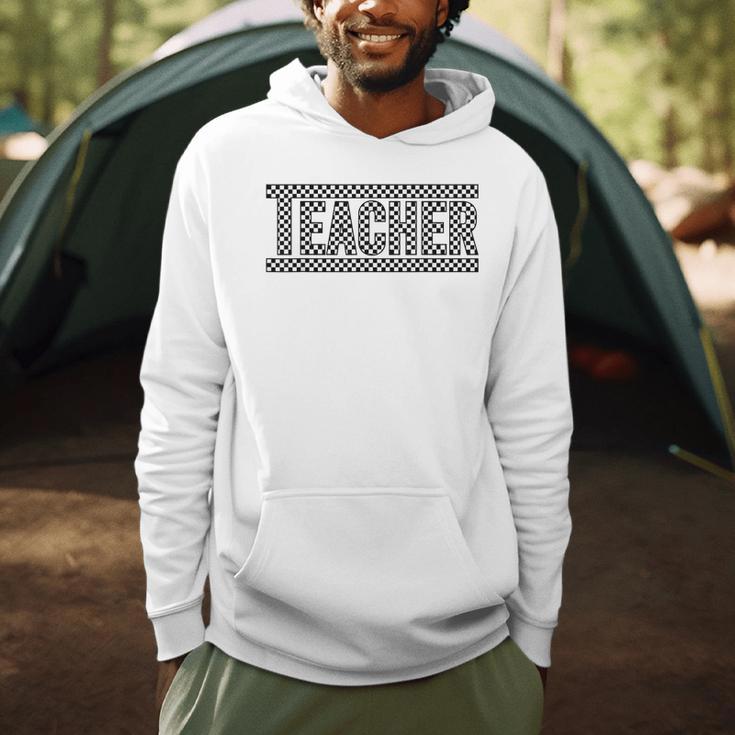 Teacher Checkered Racing Teacher Appreciation Men Women Men Hoodie, novelty gifts, funny gifts