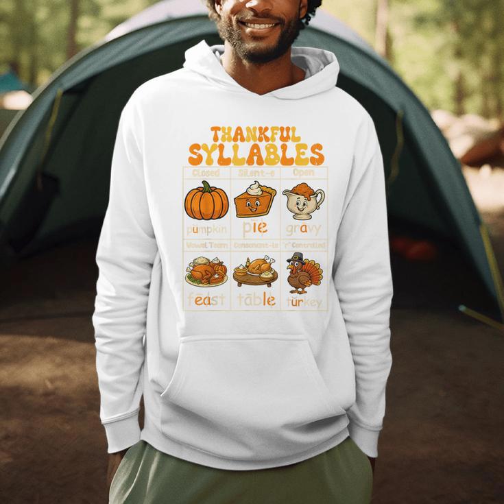 Thankful Syllables Teacher Thanksgiving Educational Kids Men Hoodie, novelty gifts, funny gifts Thankful Syllables Teacher Thanksgiving Educational Kids Men Hoodie, novelty gifts, funny gifts