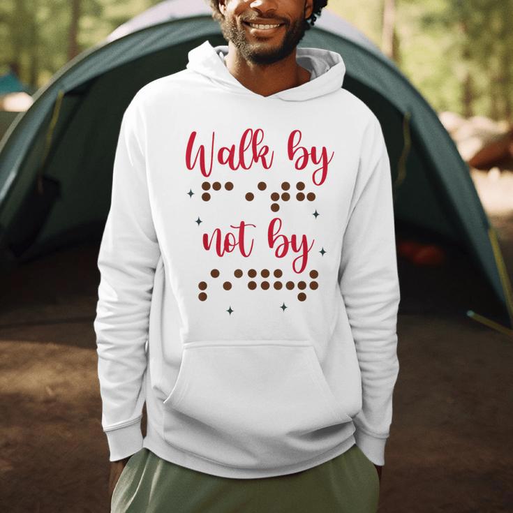 Visually Impaired Teacher Braille Bible Verse Walk By Faith Men Hoodie, novelty gifts, funny gifts Visually Impaired Teacher Braille Bible Verse Walk By Faith Men Hoodie, novelty gifts, funny gifts
