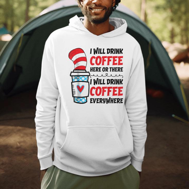 I Will Drink Coffee Here Or There Funny Teacher Teaching Men Women Girls Kids Men Hoodie, novelty gifts, funny gifts