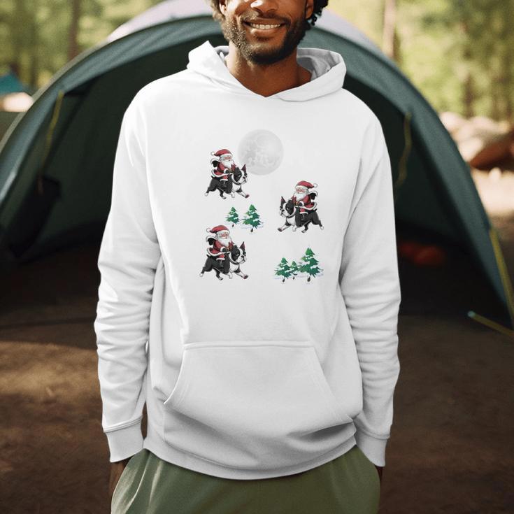 Xmas Tree Santa Riding Boston Terrier Christmas Men Hoodie, novelty gifts, funny gifts