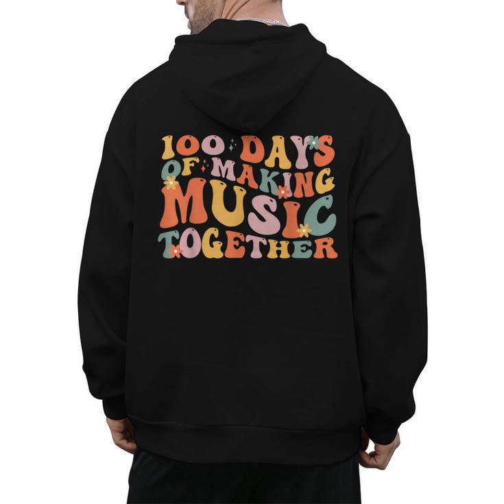 100 Days Of School Music Teacher Men's Hoodie Back Print