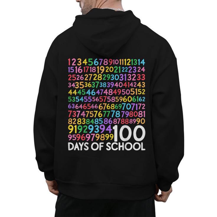 100th Day Of School Teacher Kids 100 Days Math Numbers Men's Hoodie Back Print