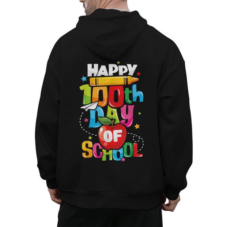 100th Day Of School Teachers Kids Child Happy 100 Days Men's Hoodie Back Print