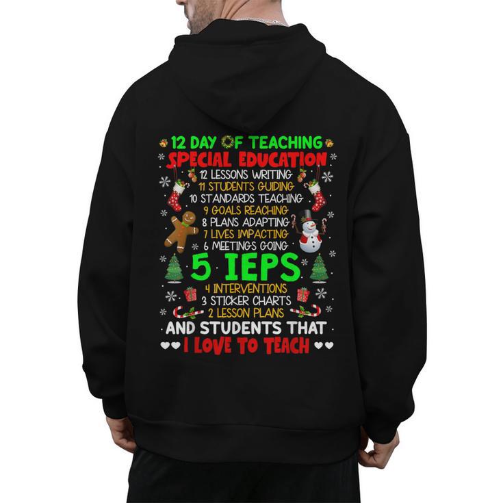 12 Days Of Teaching Special Education IEPS SPED Teacher Xmas Men's Hoodie Back Print