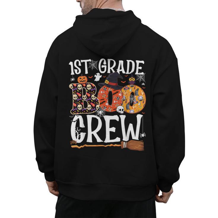 1st Grade Boo Crew Cute Ghost Halloween Teacher Kids Men's Hoodie Back Print