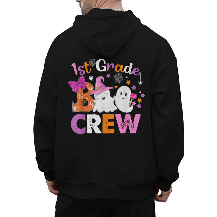 1st Grade Boo Crew First Grade Halloween Costume Teacher Kid Men's Hoodie Back Print