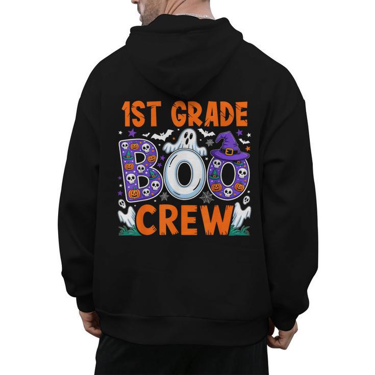 1st Grade Boo Crew First Grade Teacher Kids Happy Halloween Men's Hoodie Back Print