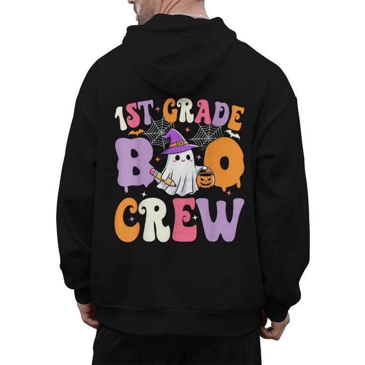 1st Grade Boo Crew Spooky First Grade Halloween Teacher Men's Hoodie Back Print