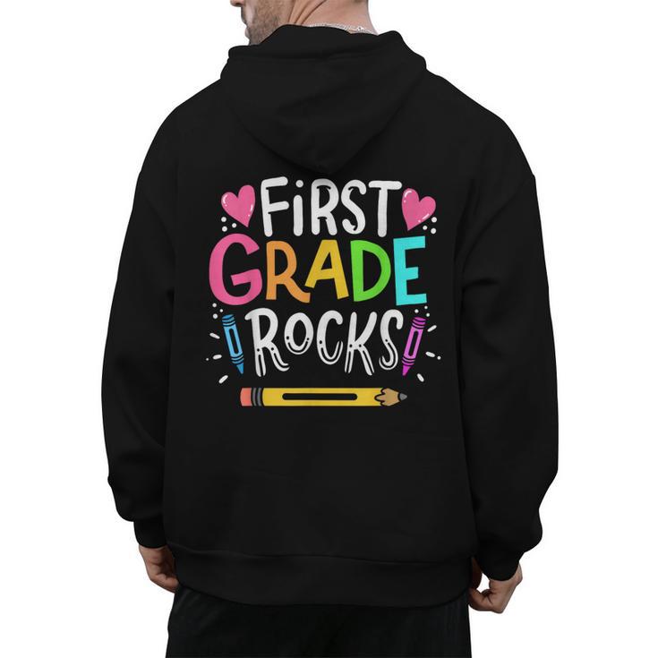 1st Grade Teacher Men's Hoodie Back Print