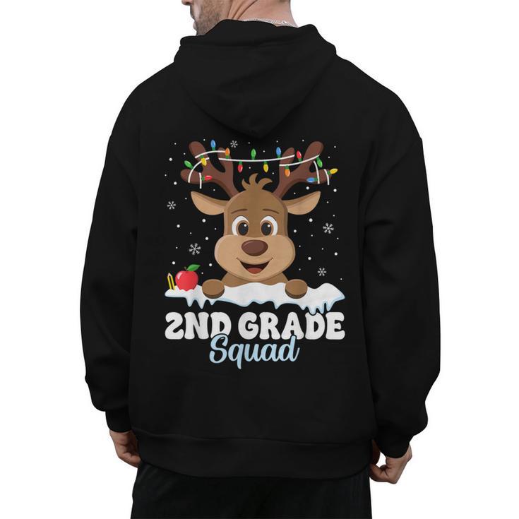2nd Grade Teacher Christmas Second Grade Squad Reindeer Xmas For Men Women Kids Men's Hoodie Back Print