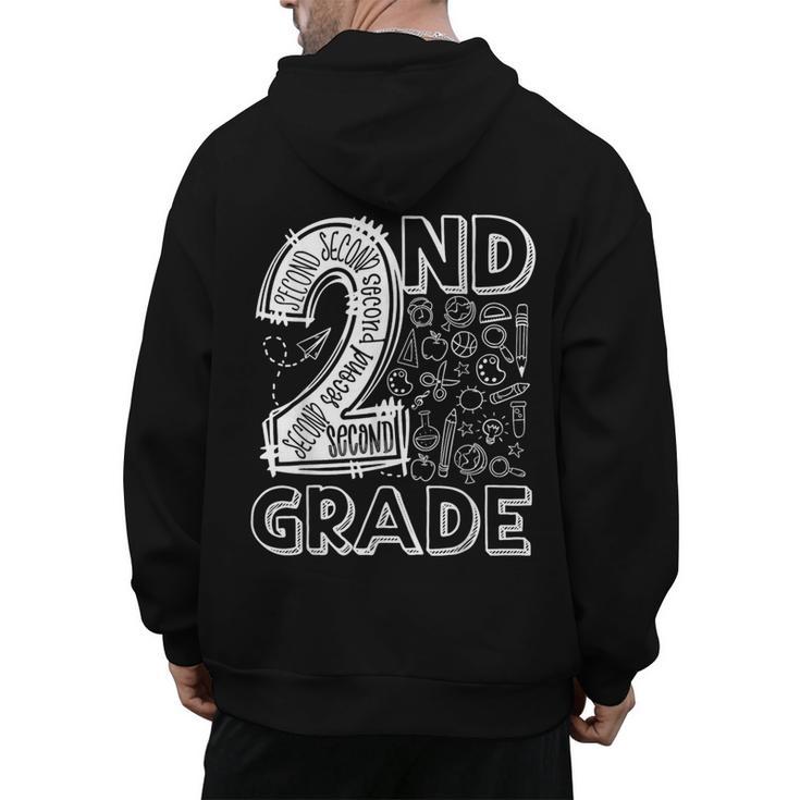 2nd Grade Typography Team 2nd Grade Teacher Back To School Men's Hoodie Back Print