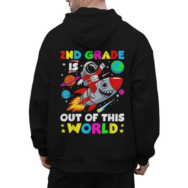 2nd Grade Is Out Of This World Space Rocket Planets Teacher Men's Hoodie Back Print