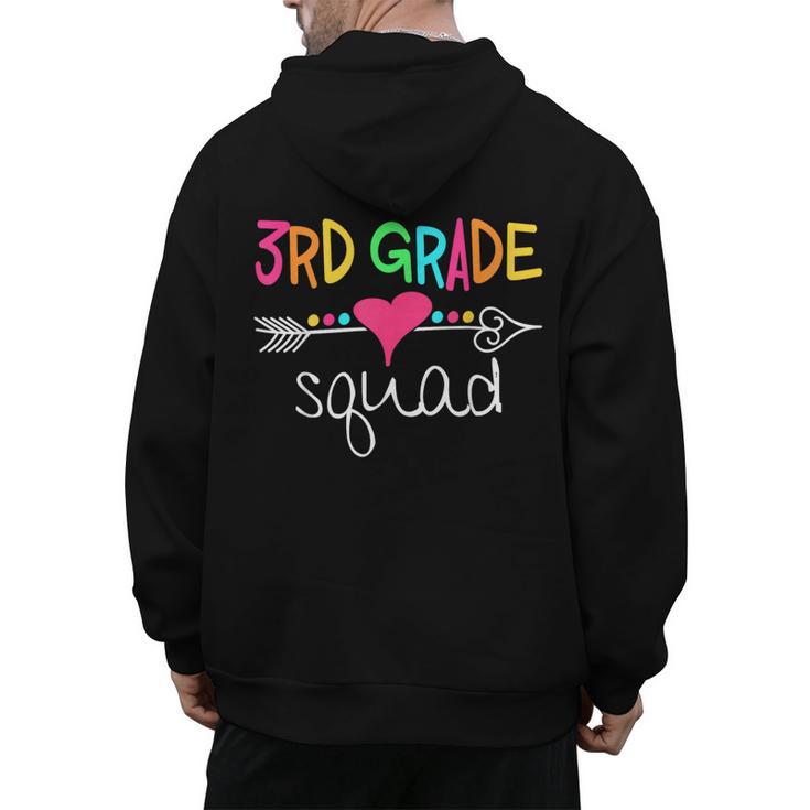 3rd Grade Squad Third Teacher Student Team Back To School Men's Hoodie Back Print