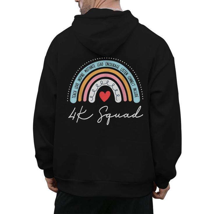 4K Squad Crew Team Teacher Kindergarten Kinder Elementary Men's Hoodie Back Print