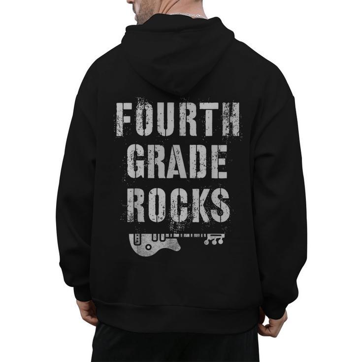 4th GRADE Rocks Teacher Rockstars I Teach Ready To Rock Men's Hoodie Back Print